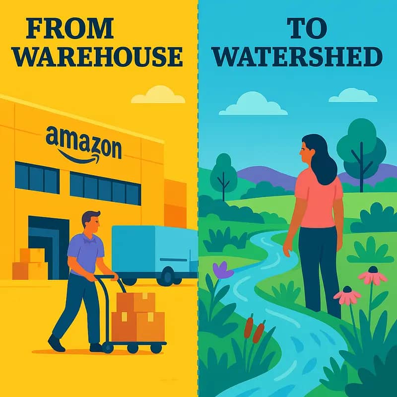 Amazon’s data center showcasing water-intensive cooling operations