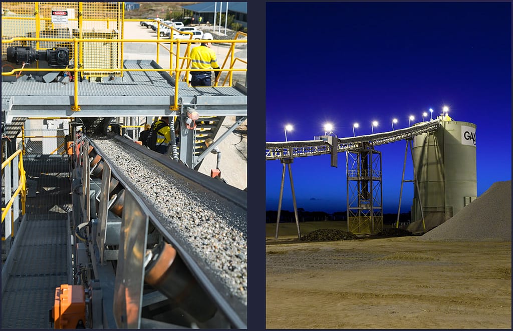 Mining Pictures: a spodumene conveyor belt in the Lithium Mine of Mount Cattlin (Allkem)