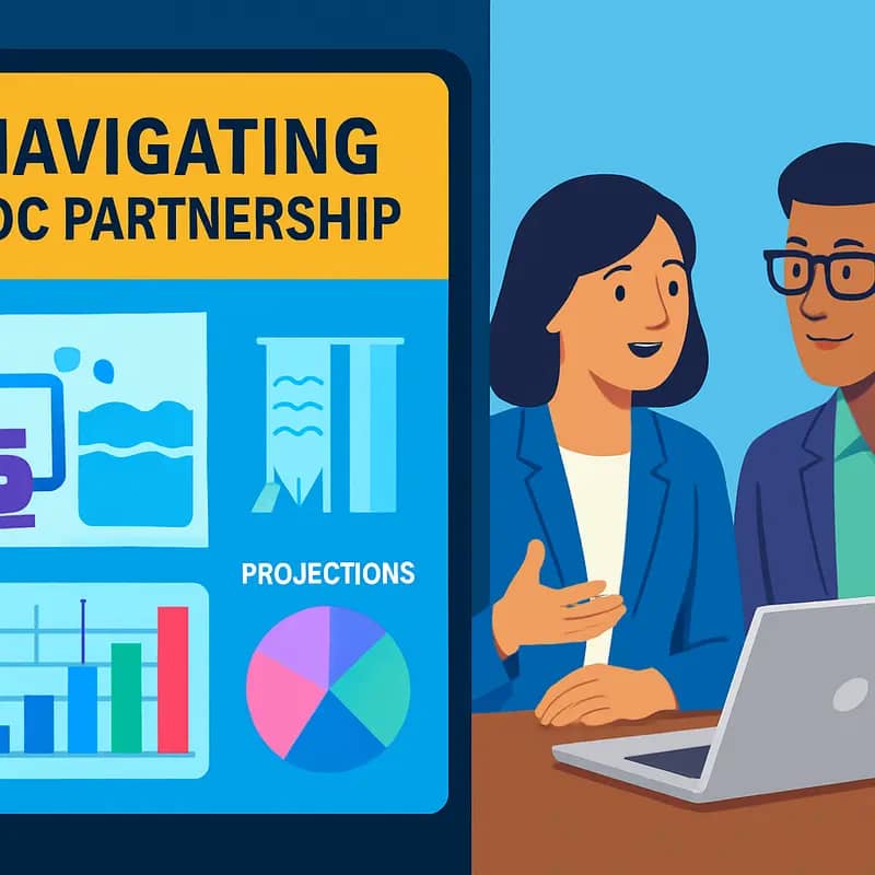 EDC executives analyzing water technology investment opportunities