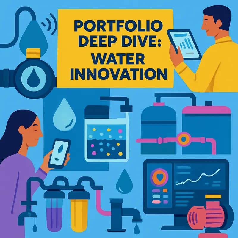 The Engine’s investment dashboard highlighting water technology portfolio