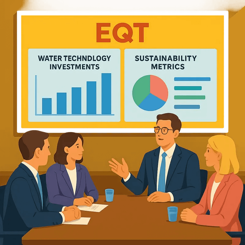 EQT’s strategic planning room showcasing water investment analytics