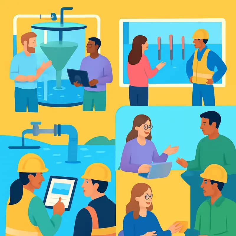 Modern water utility control room showcasing digital transformation