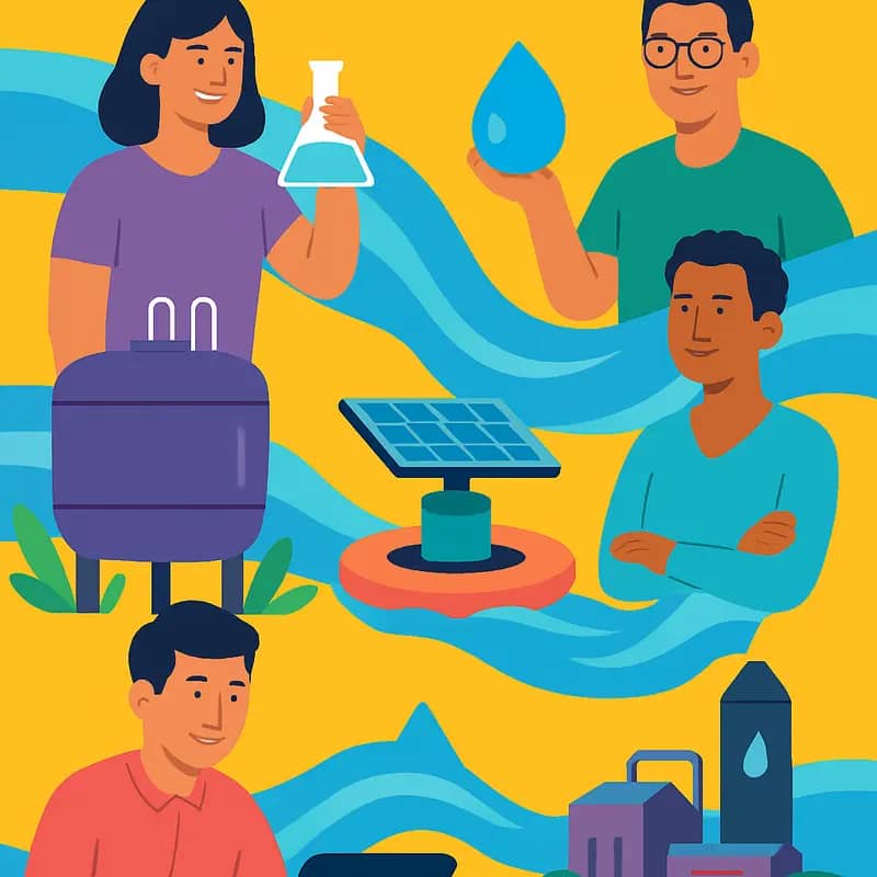 Entrepreneurs developing water technology solutions at Antler’s innovation hub