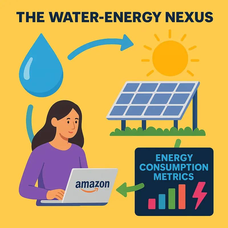 Amazon’s data center showcasing water-intensive cooling operations