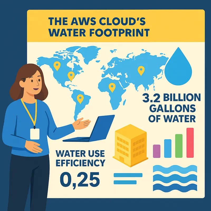 Amazon’s data center showcasing water-intensive cooling operations