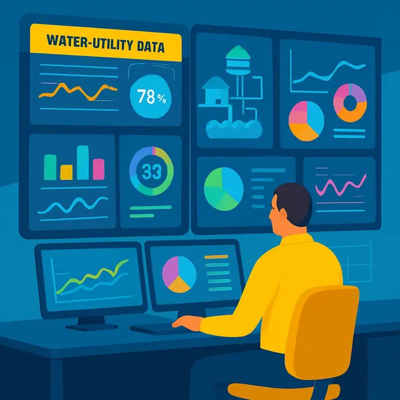 Modern water utility control room powered by cloud software