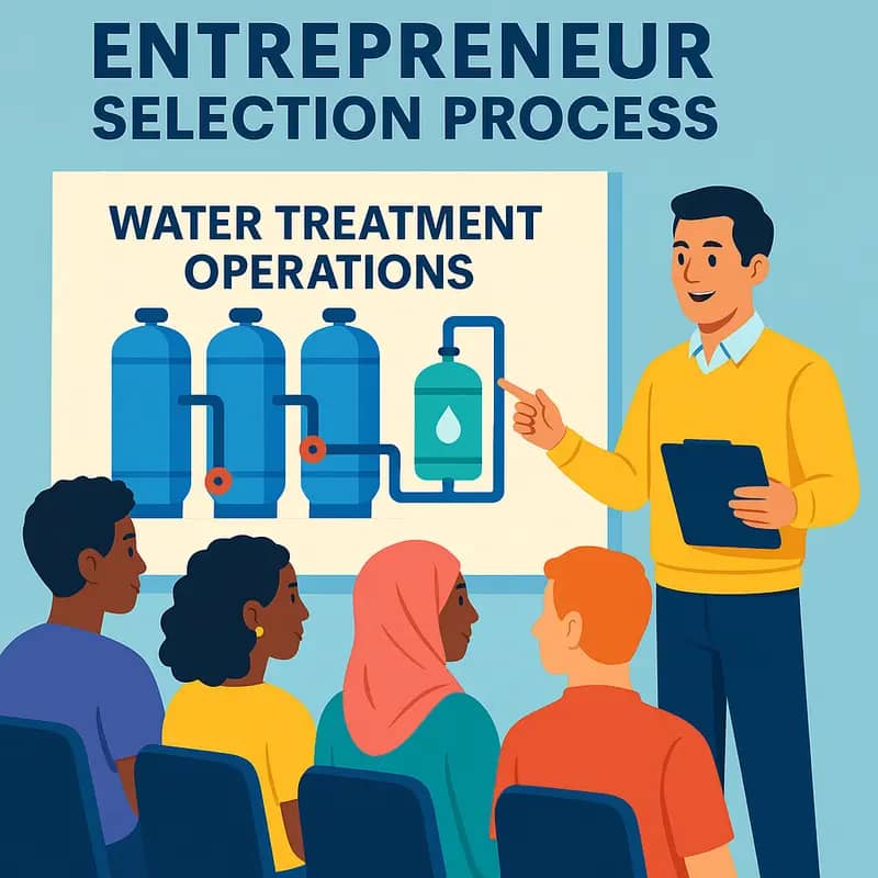 Local water entrepreneur operating a 1001 Fontaines facility