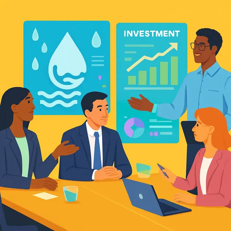 Inovexus team analyzing water technology investments