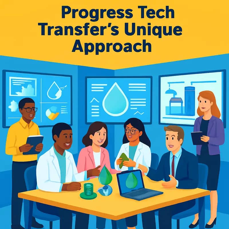 Scientists advancing water treatment technology in a research laboratory