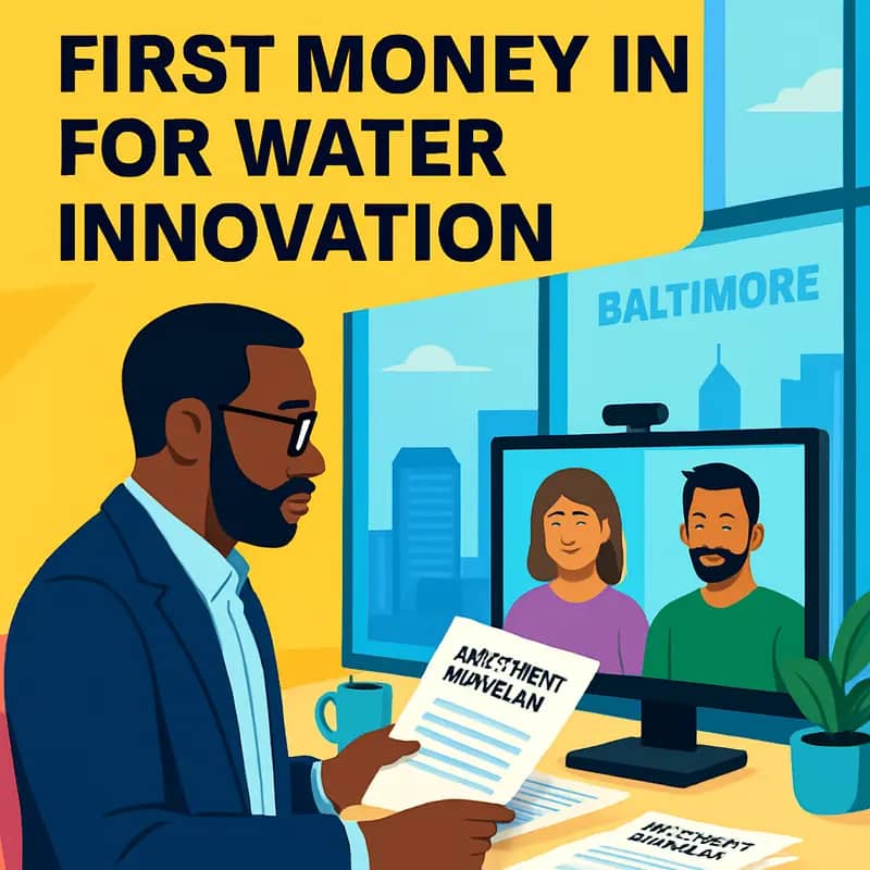 Mac Conwell evaluating water technology proposals at Rarebreed’s Baltimore headquarters