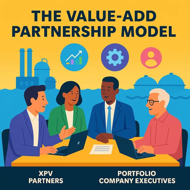 XPV’s leadership team reviewing water technology innovations