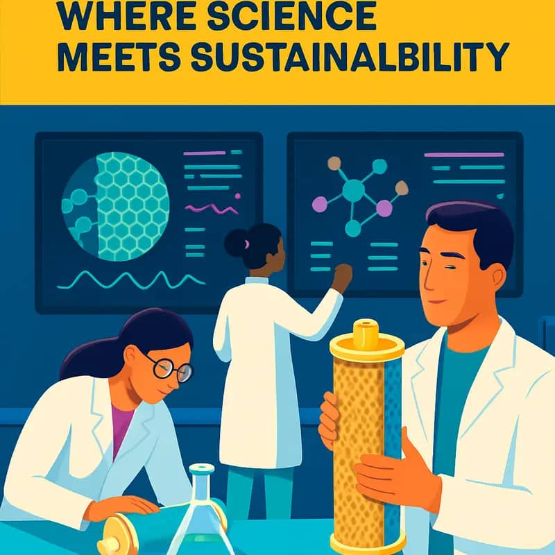 Scientists advancing water treatment technology in a research laboratory