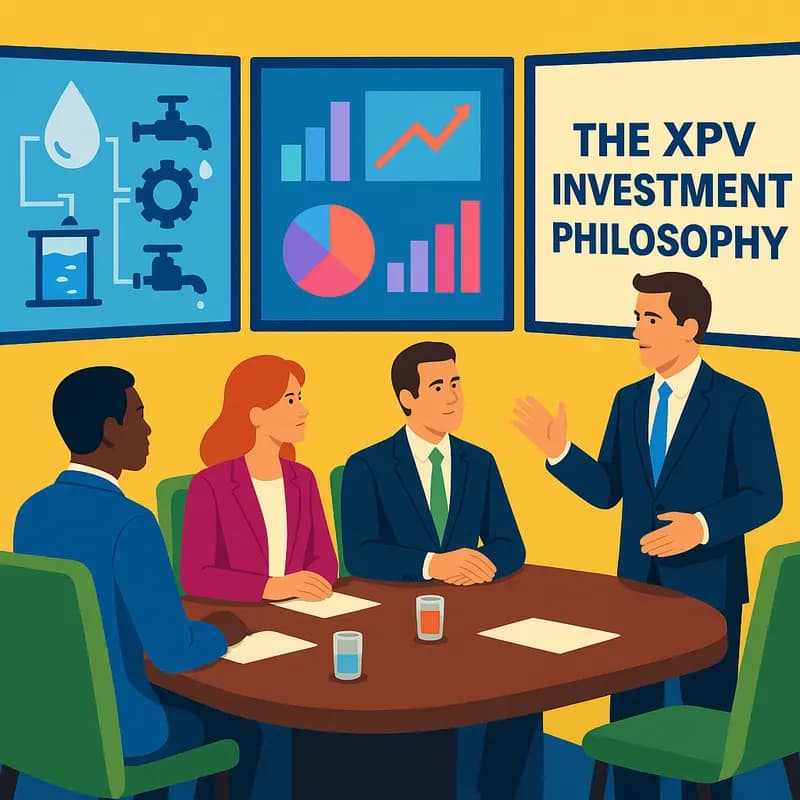 XPV’s leadership team reviewing water technology innovations
