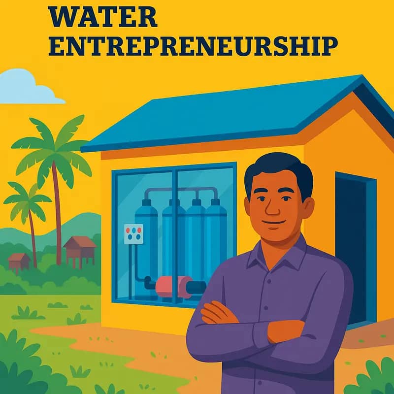 Local water entrepreneur operating a 1001 Fontaines facility